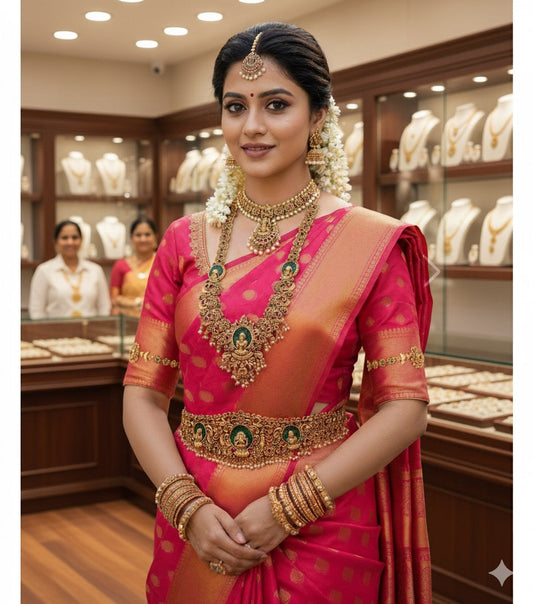 Temple bridal set -Green Aksha Trends