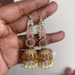 Premium diamond Jhumka with earchains Aksha Trends