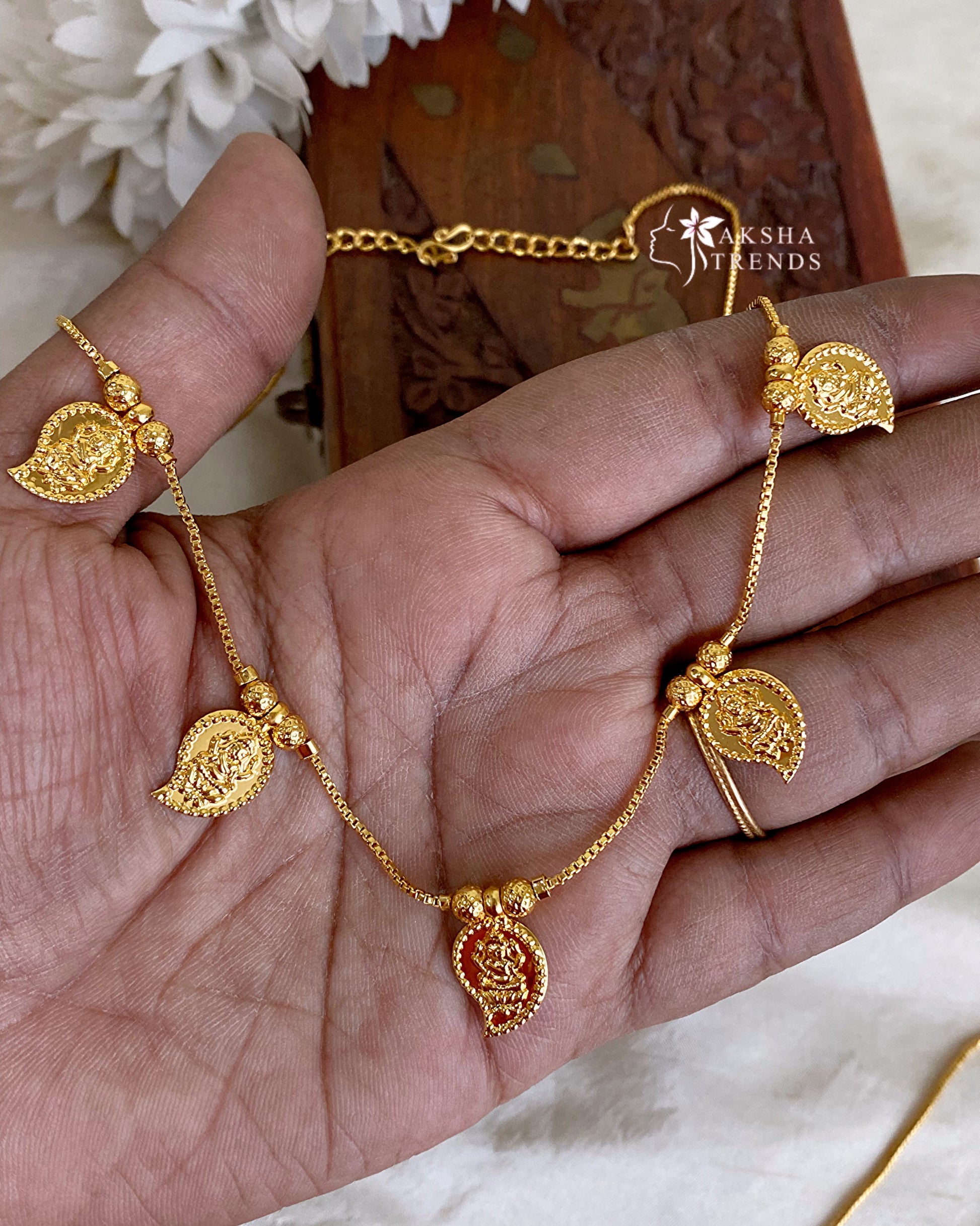 Golden leaf lakshmi chain Aksha Trends