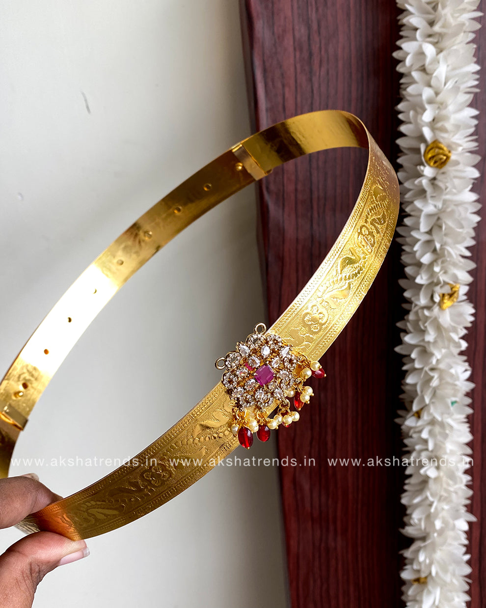 Golden bridal hipbelt -Ruby diamond Aksha Trends 