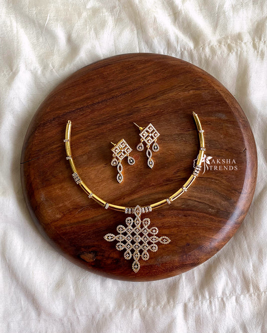 Kolam diamond necklace Aksha Trends
