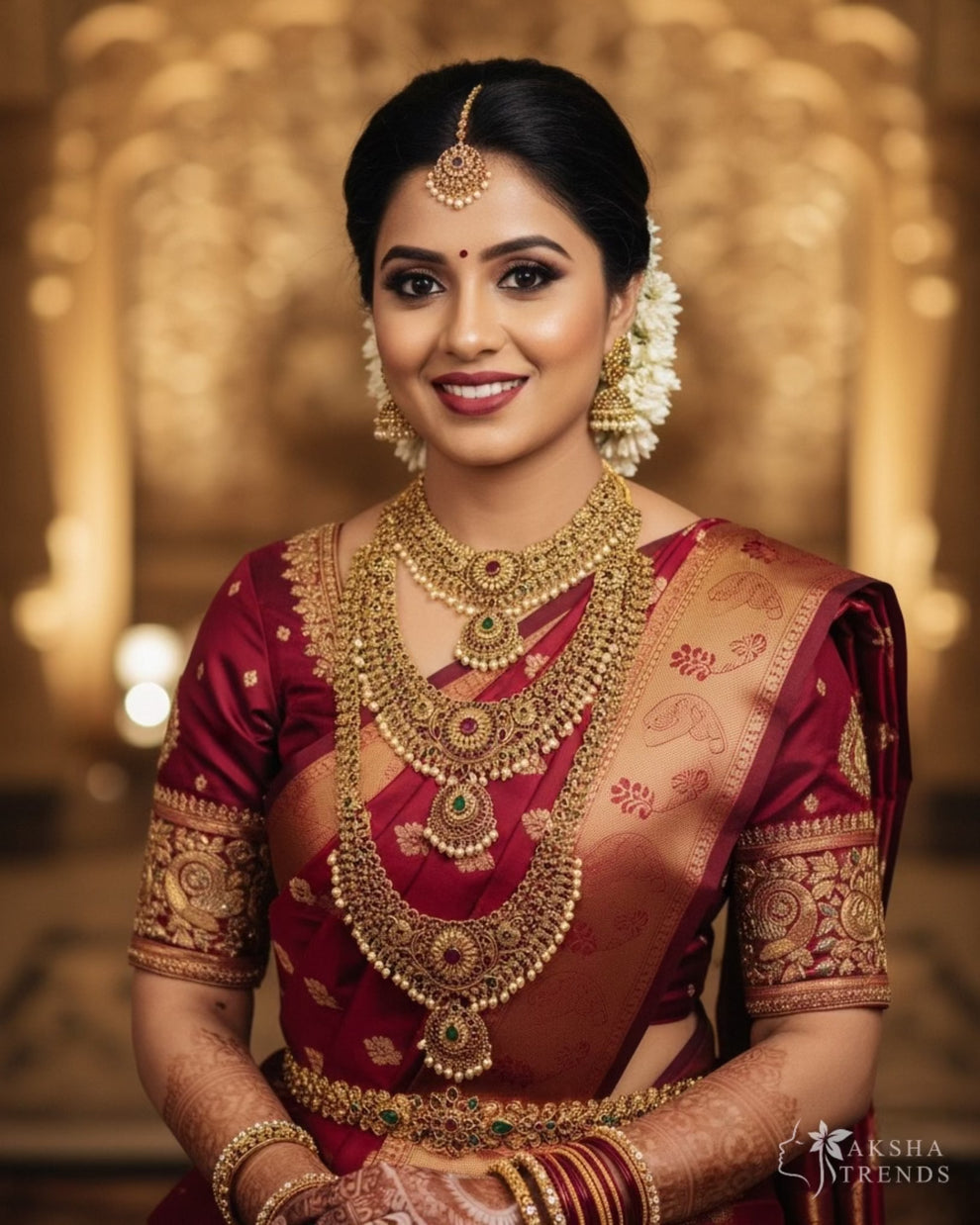 3step floral pearl semibridal Aksha Trends 