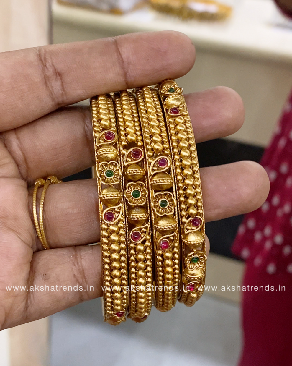 Antique beads bangles (4pc) Aksha Trends 