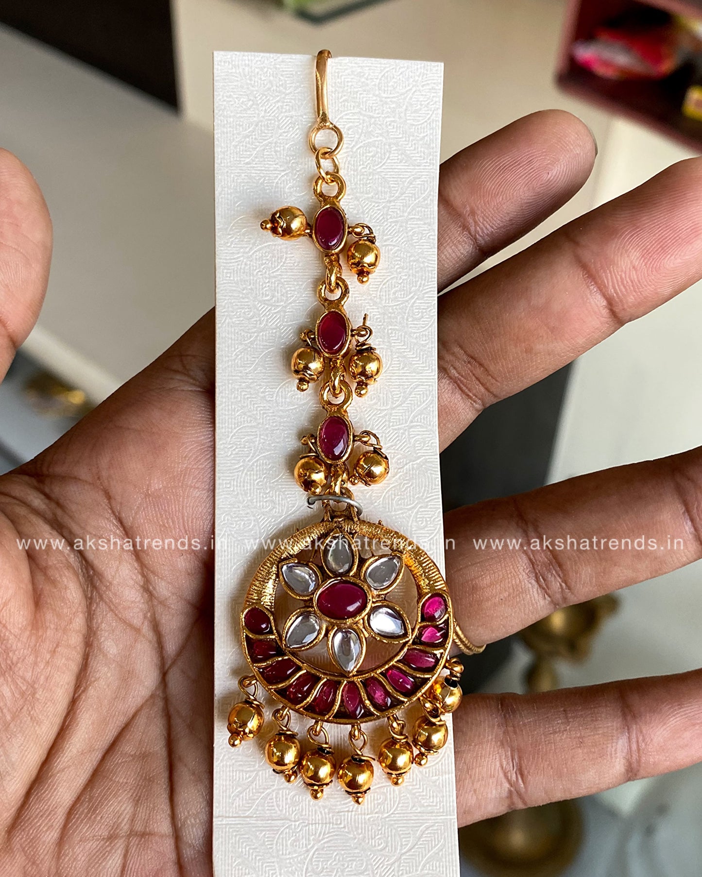 Antique kemp bridal tikka Aksha Trends