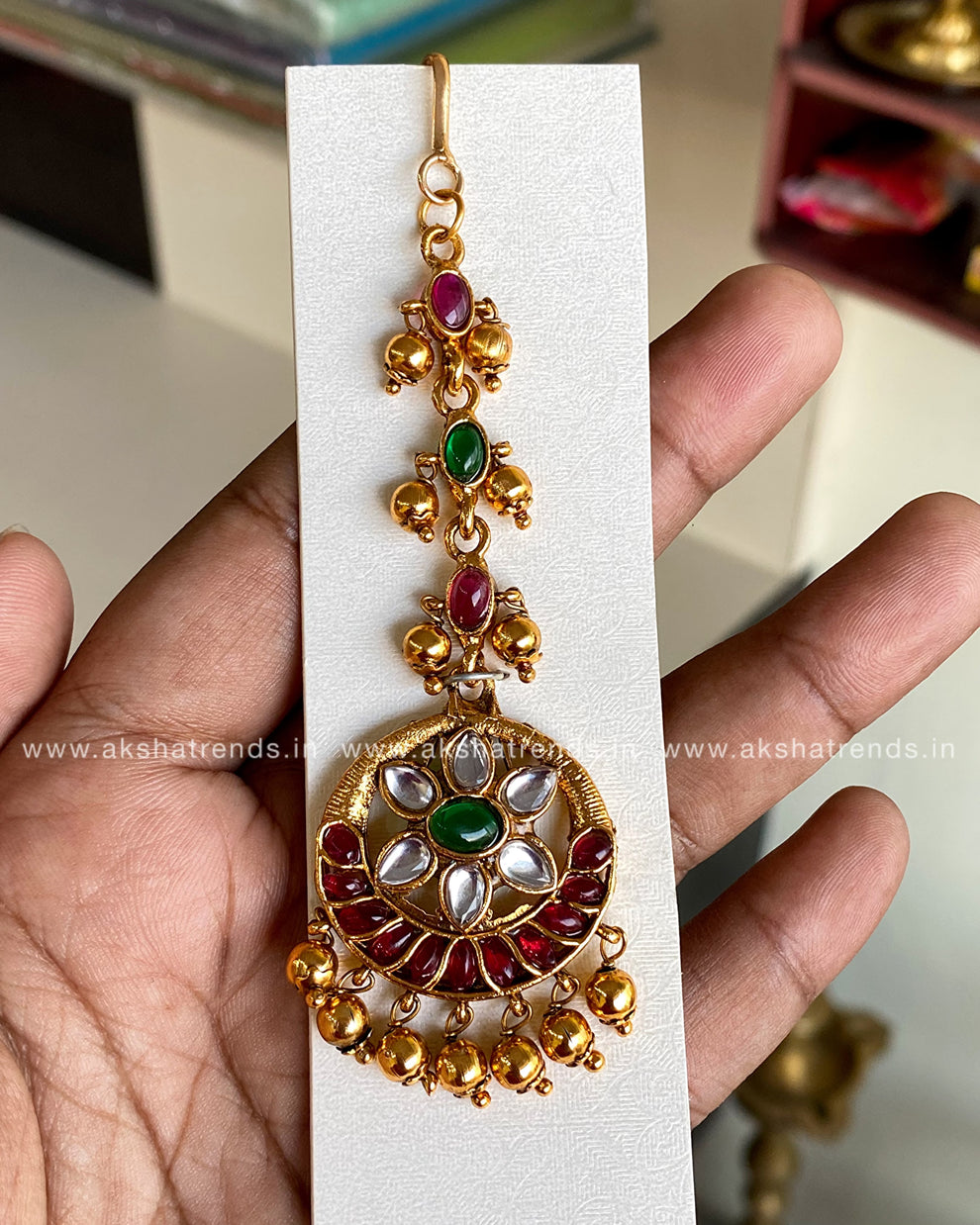 Antique kemp bridal tikka -multi Aksha Trends 
