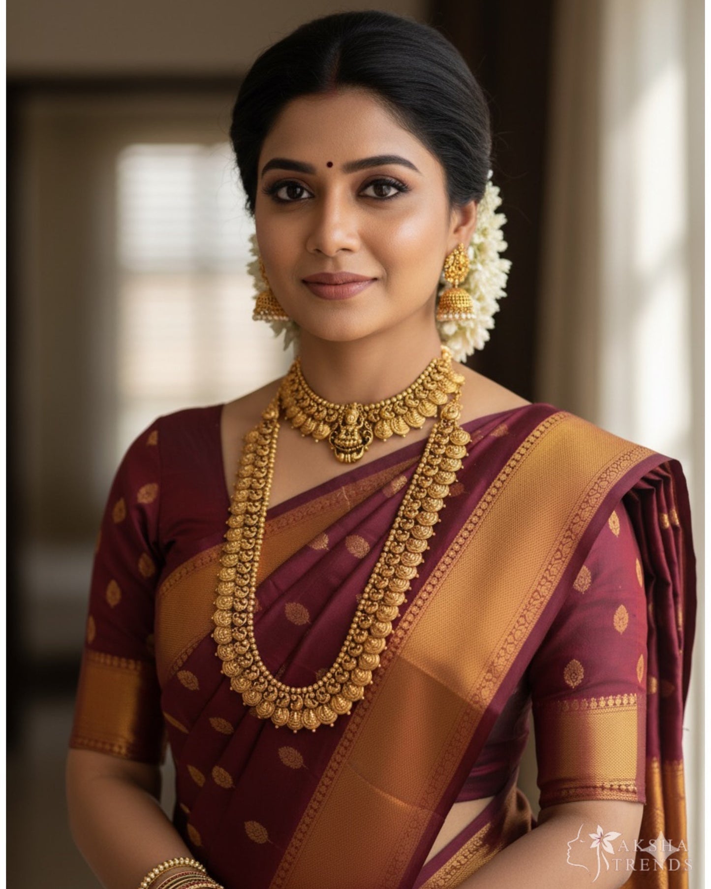 Golden Lakshmi bridal combo Aksha Trends
