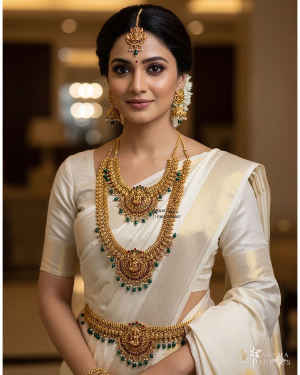 Lakshmi green bridal set Aksha Trends 