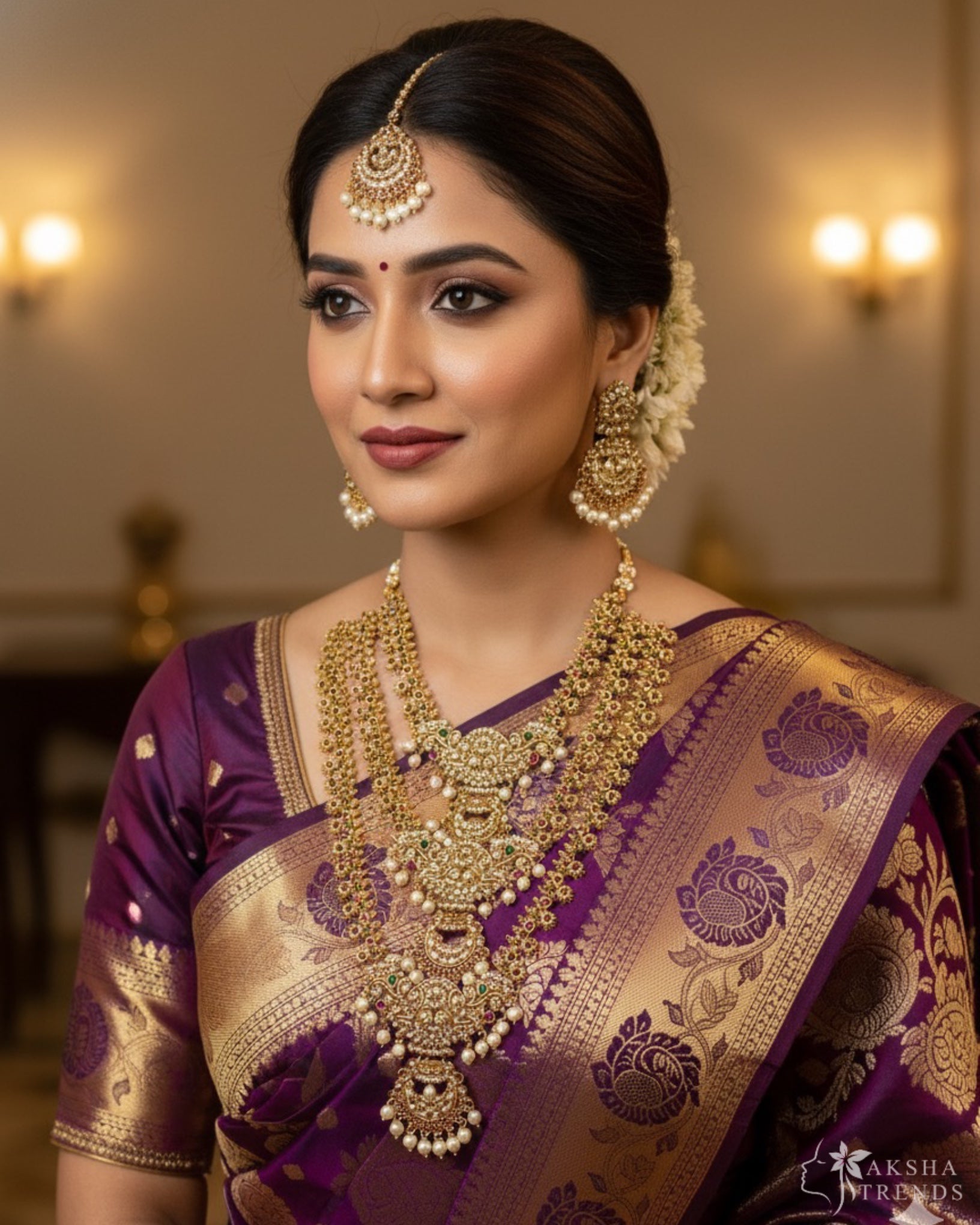 3step floral pearl semibridal Aksha Trends