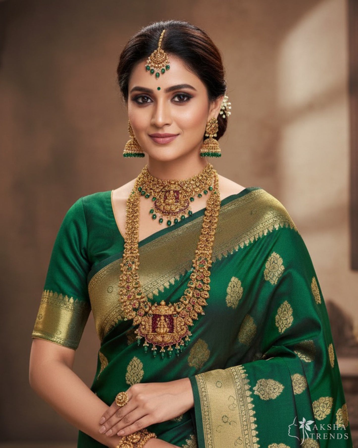 Heavy Lakshmi semi bridal -Green Aksha Trends