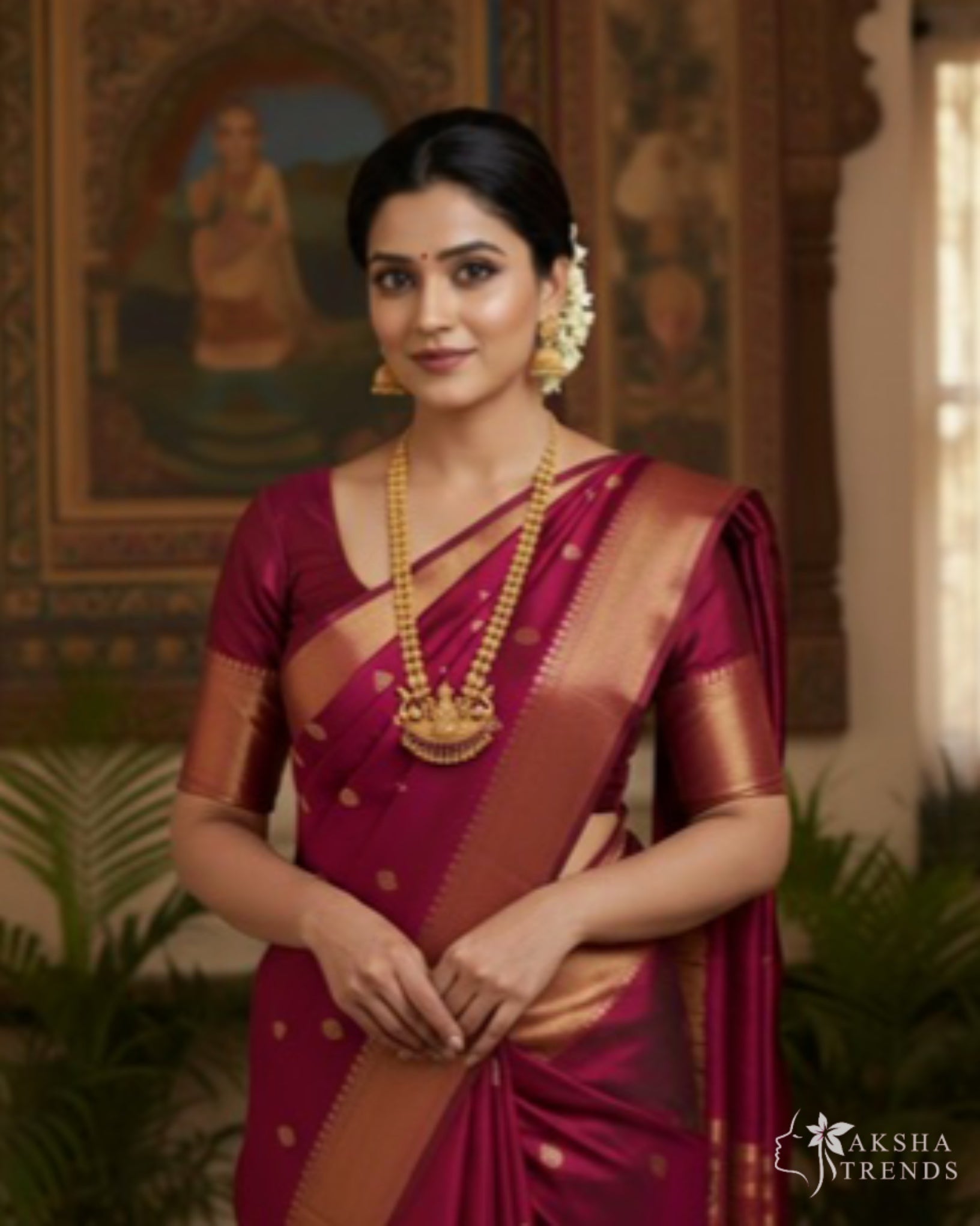 Lakshmi pendant haram Aksha Trends