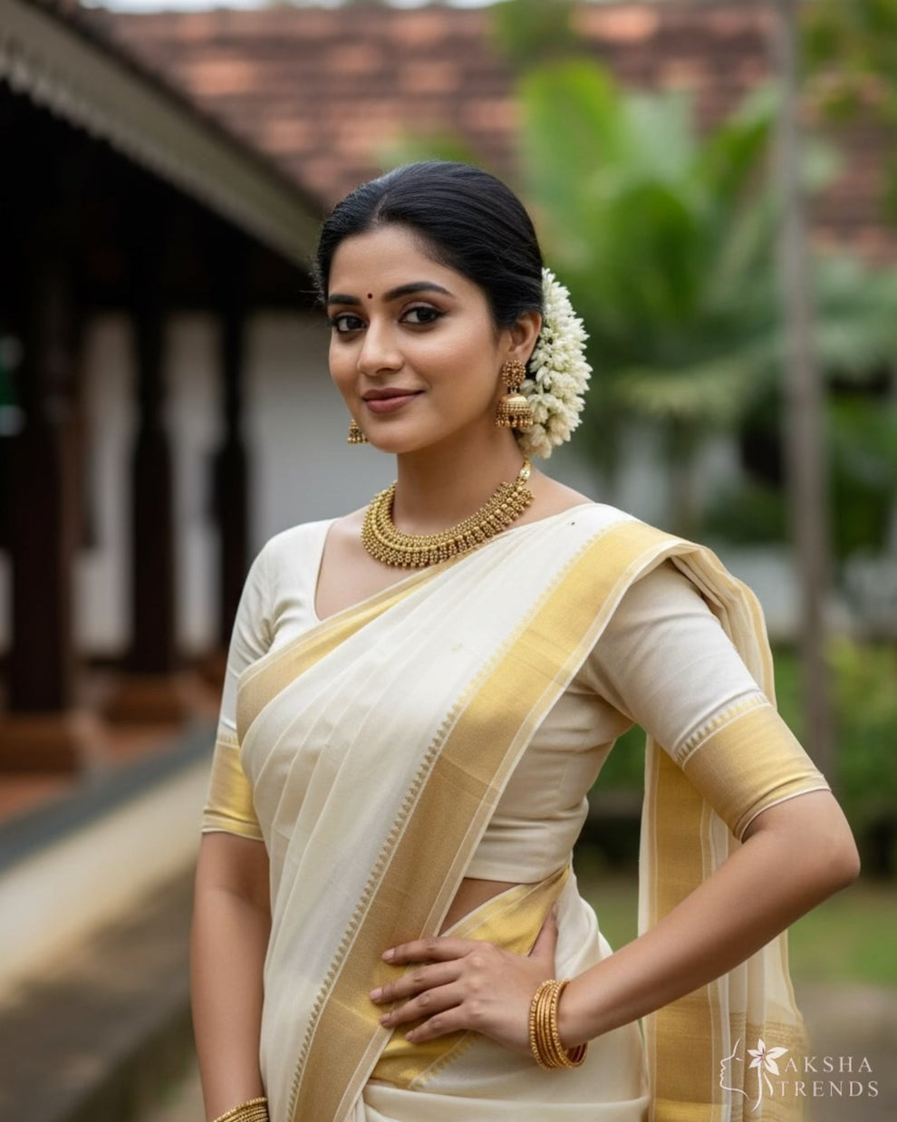 Golden Bridal Necklace Aksha Trends 