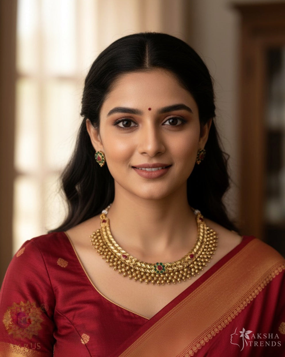 Bridal gold Necklace Aksha Trends 