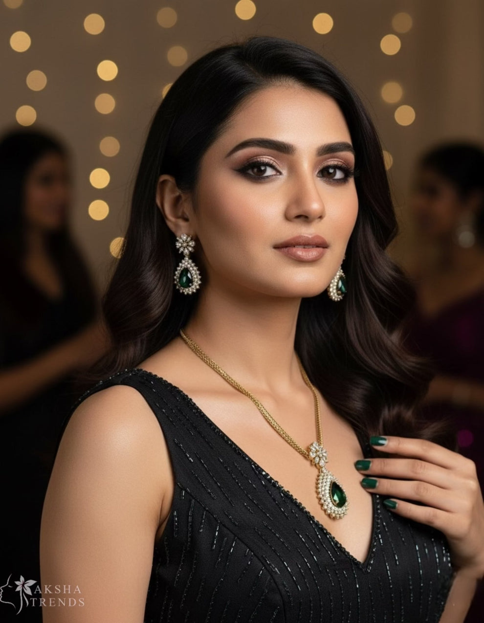 Diamond pendant necklace Aksha Trends 