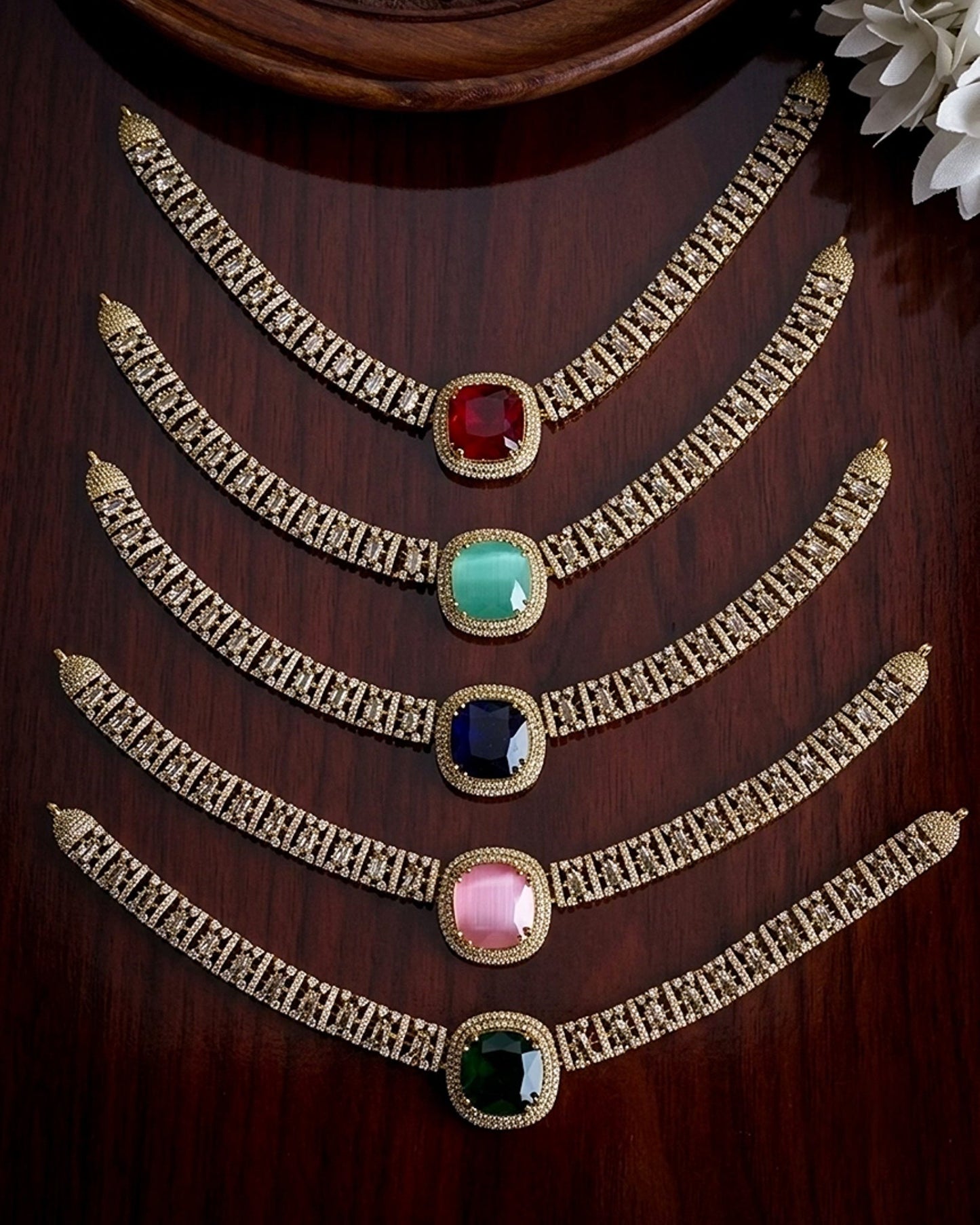 Tiara diamond bridal choker Aksha Trends