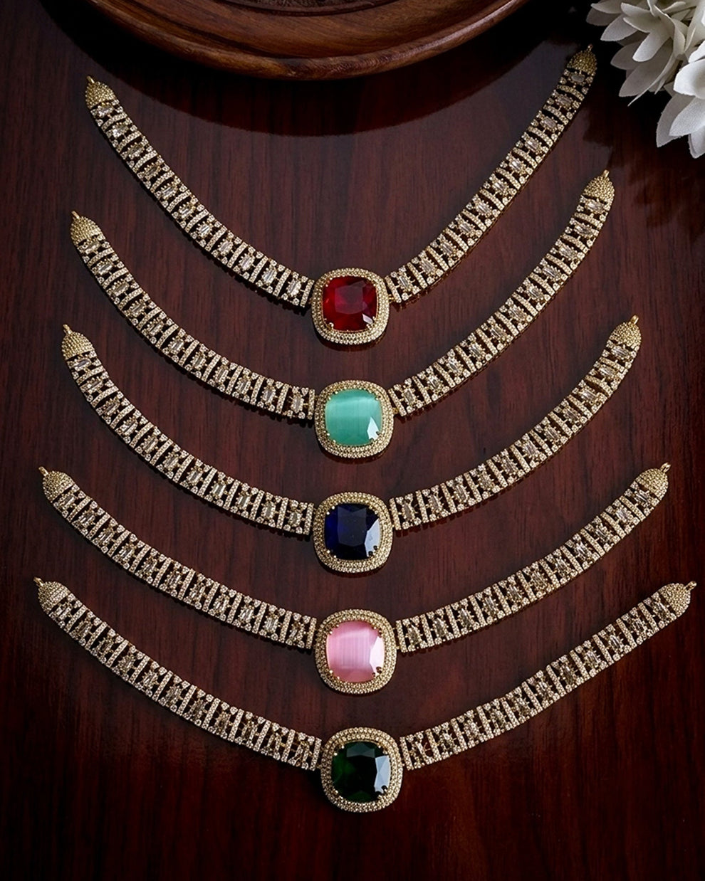 Tiara diamond bridal choker Aksha Trends 
