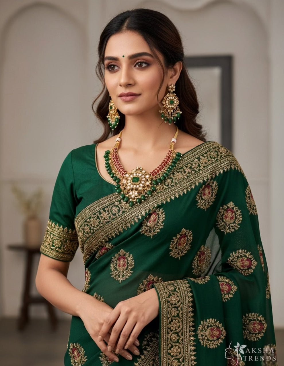 Bridal kemp choker -Green Aksha Trends 