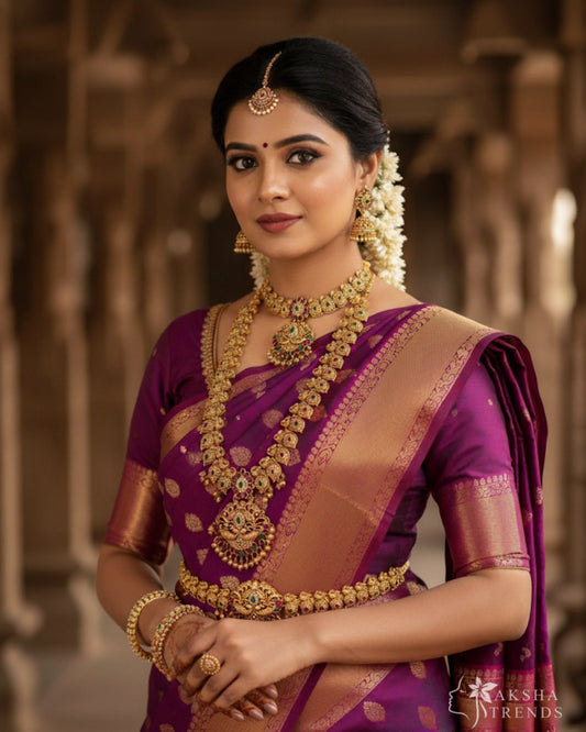 Antique Floral semi bridal -Gold Aksha Trends