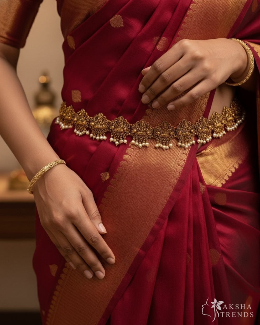 lakshmi Bridal Hip Chain -Pearl Aksha Trends 