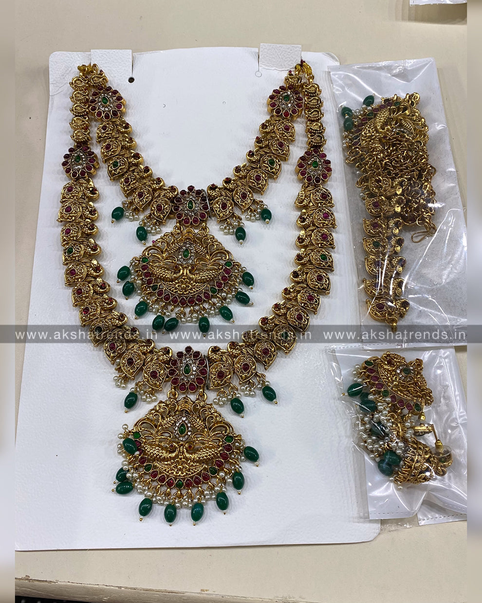 Antique Floral semi bridal -Green Aksha Trends 