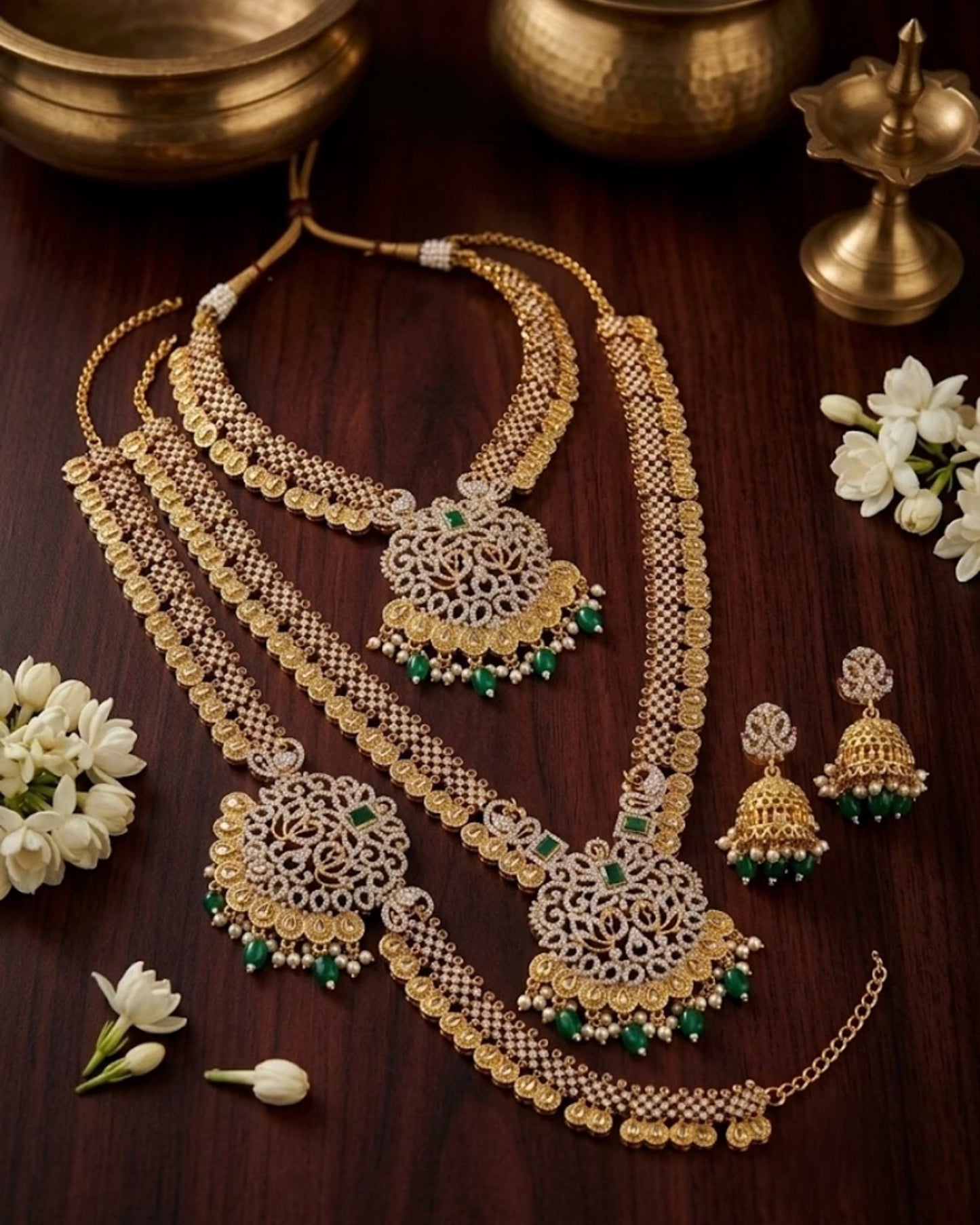 Antique diamond semi bridal -Green Aksha Trends