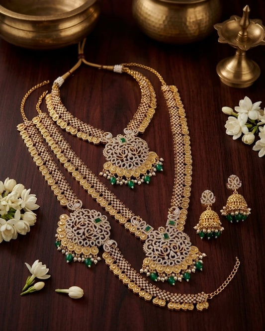 Antique diamond semi bridal -Green Aksha Trends