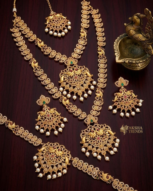 Peacock stone bridal combo Aksha Trends