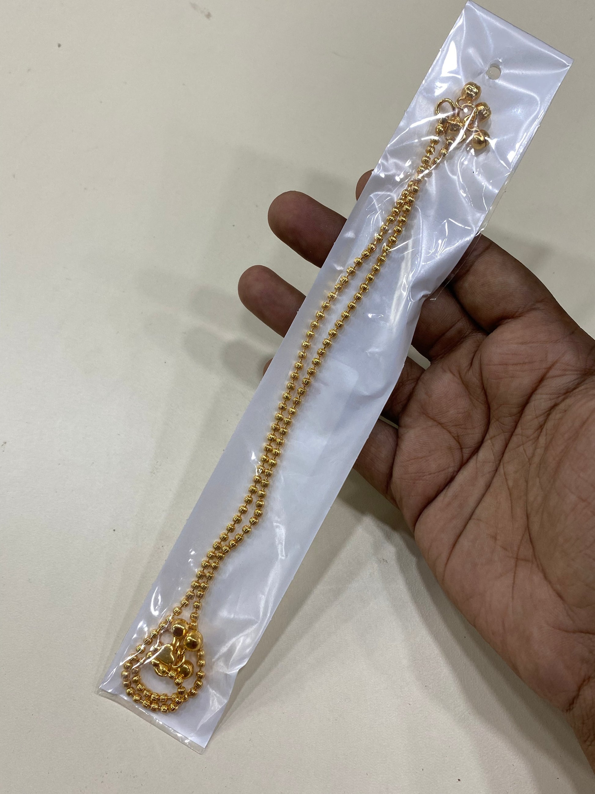 Micro gold bead Anklet / kolusu Aksha Trends