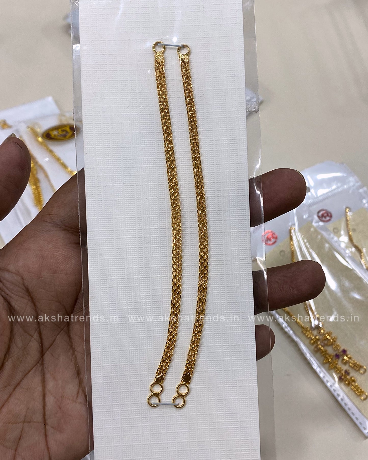 Micro gold line earchain Aksha Trends