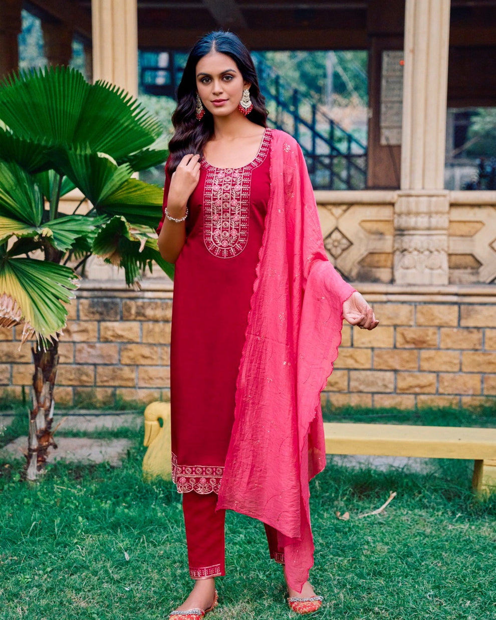 Kurti Set -Red Aksha Trends 