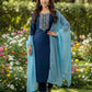 Cotton Silk Kurti Set -Blue Aksha Trends