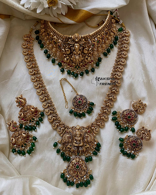 Lakshmi choker bridal combo -Green Aksha Trends