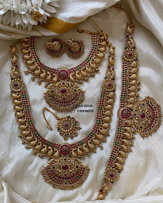 Golden manga bridal set Aksha Trends