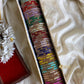 Kundan metal Bangles -(4pc/one colour) SIZE 2.6 (Copy) Aksha Trends