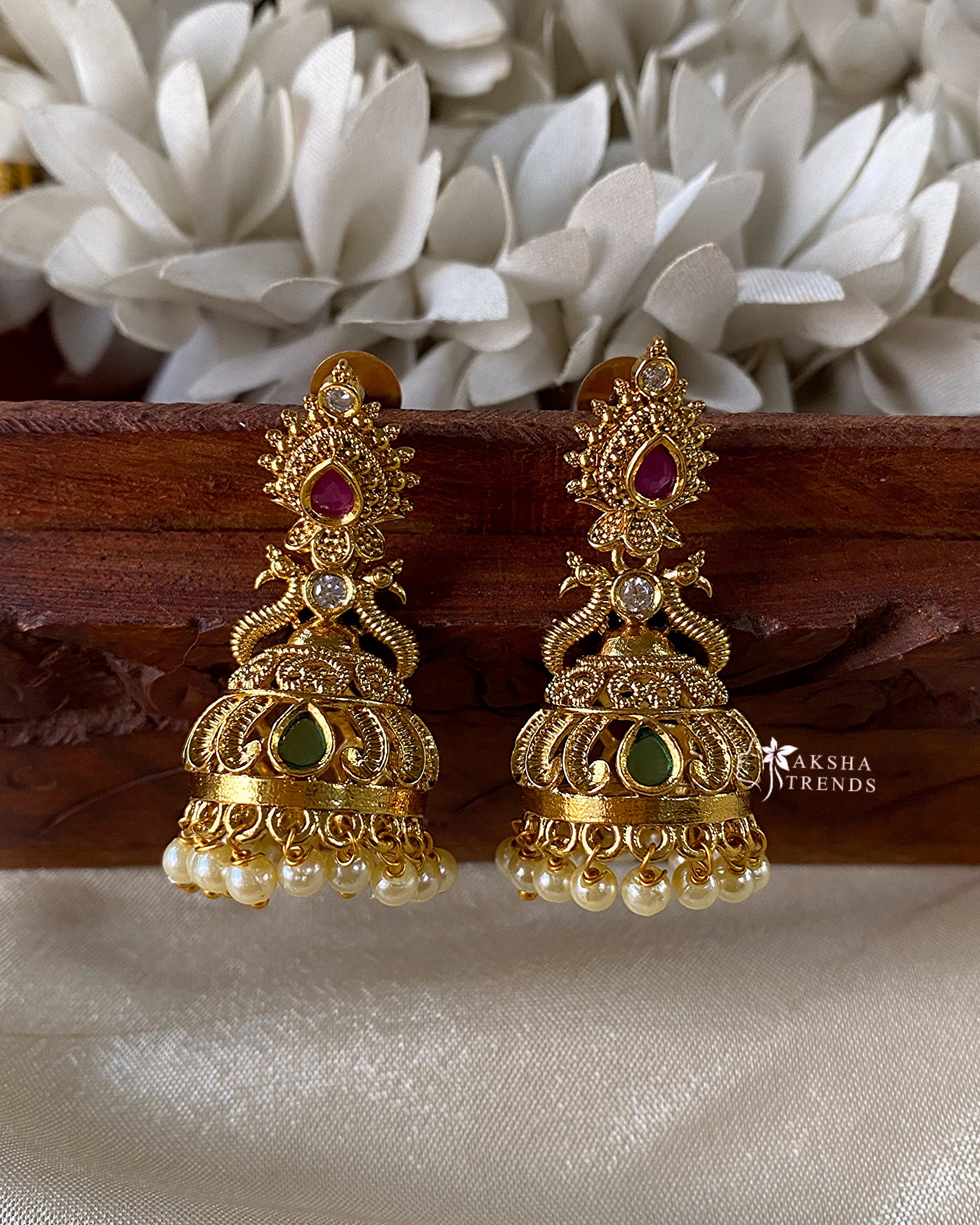 Premium floral jhumka Aksha Trends