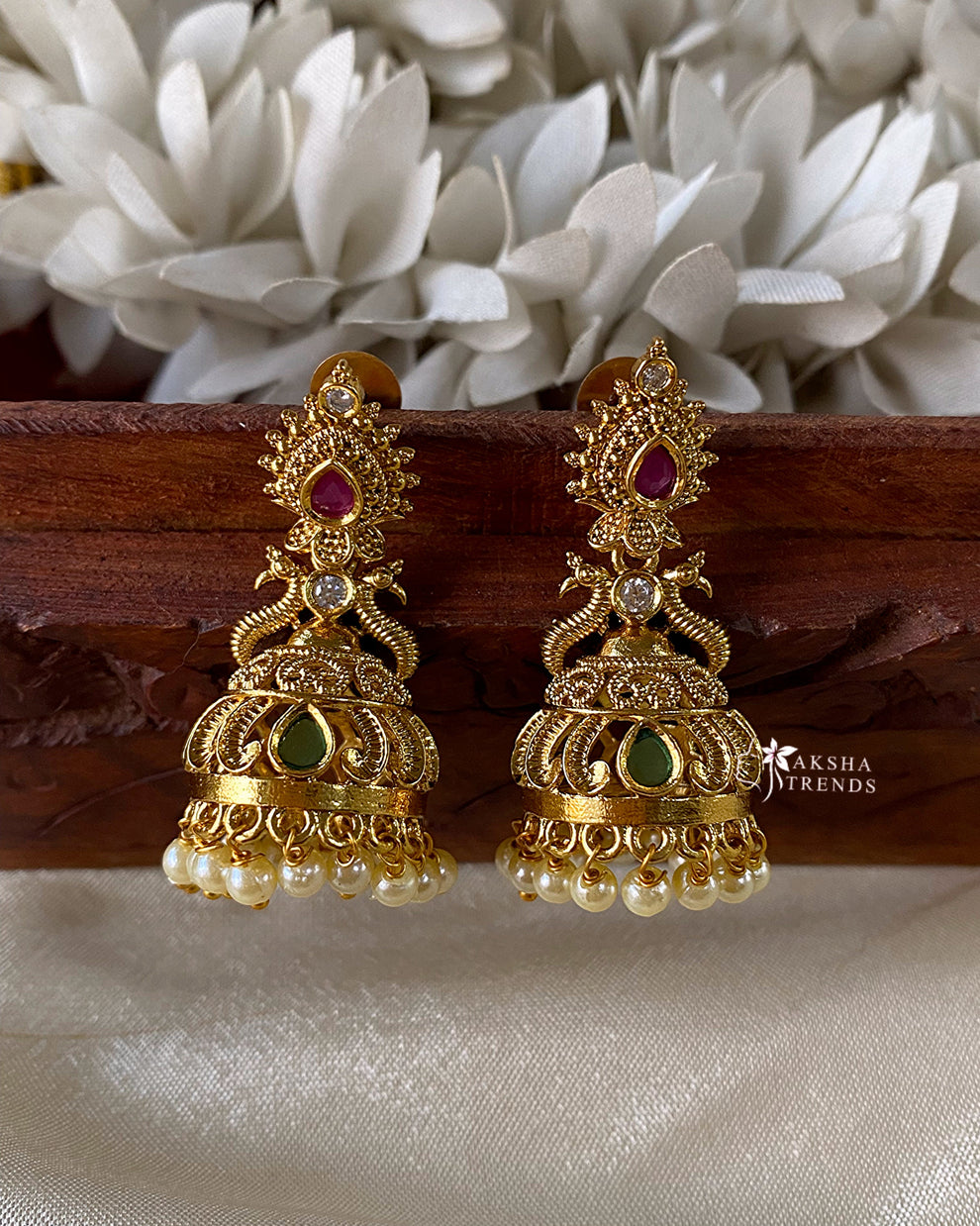 Premium floral jhumka Aksha Trends 