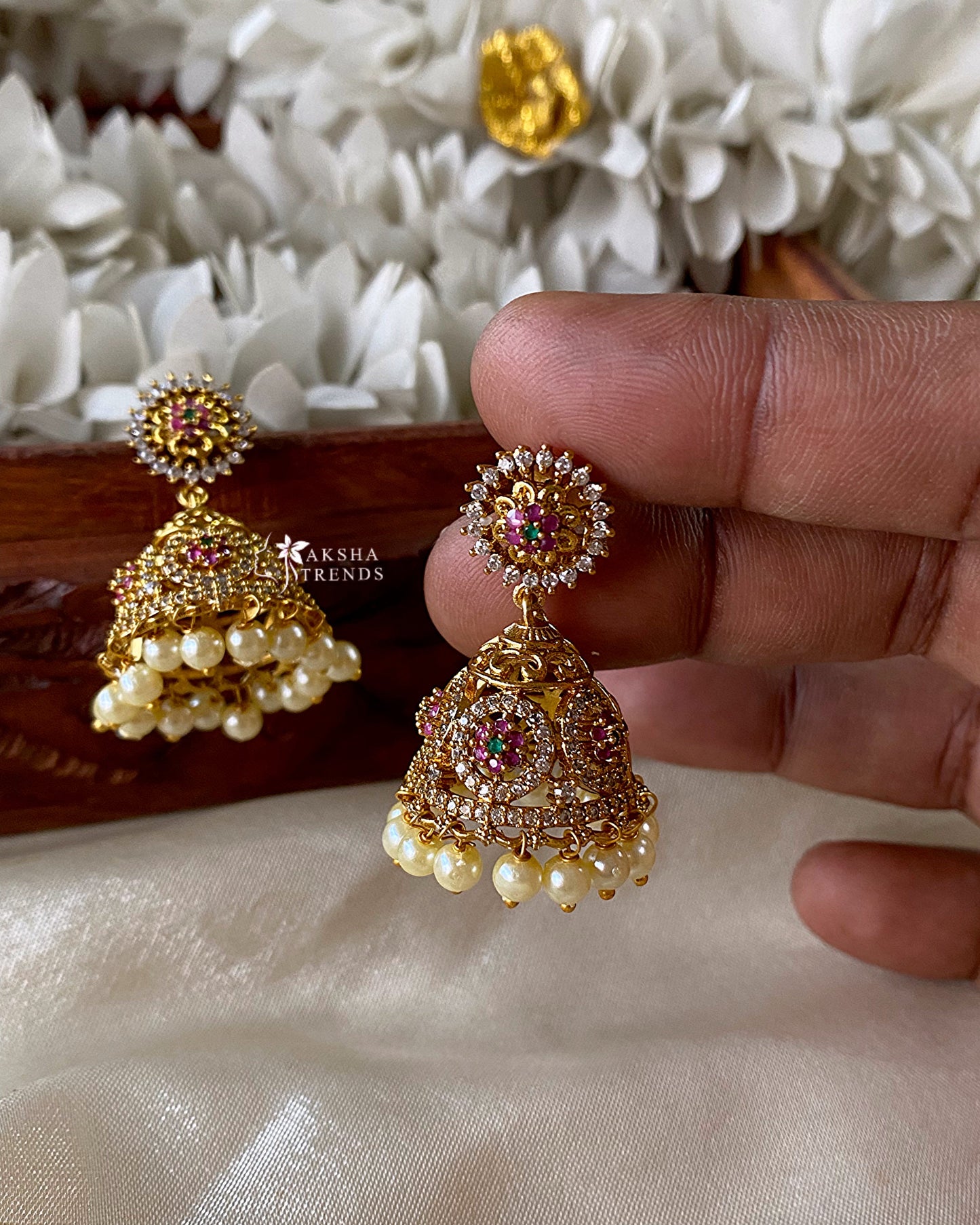 Premium diamond jhumka Aksha Trends