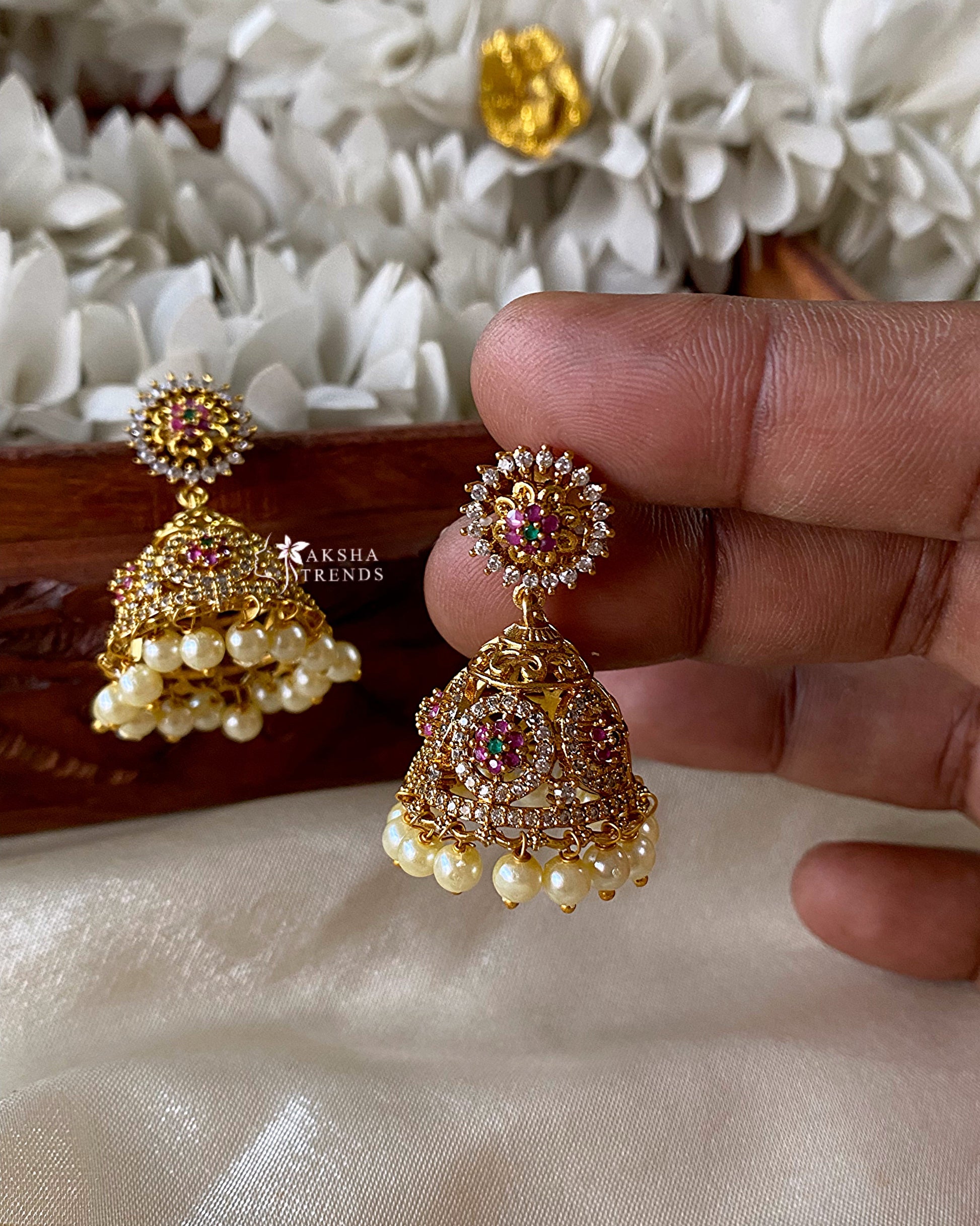 Premium diamond jhumka Aksha Trends