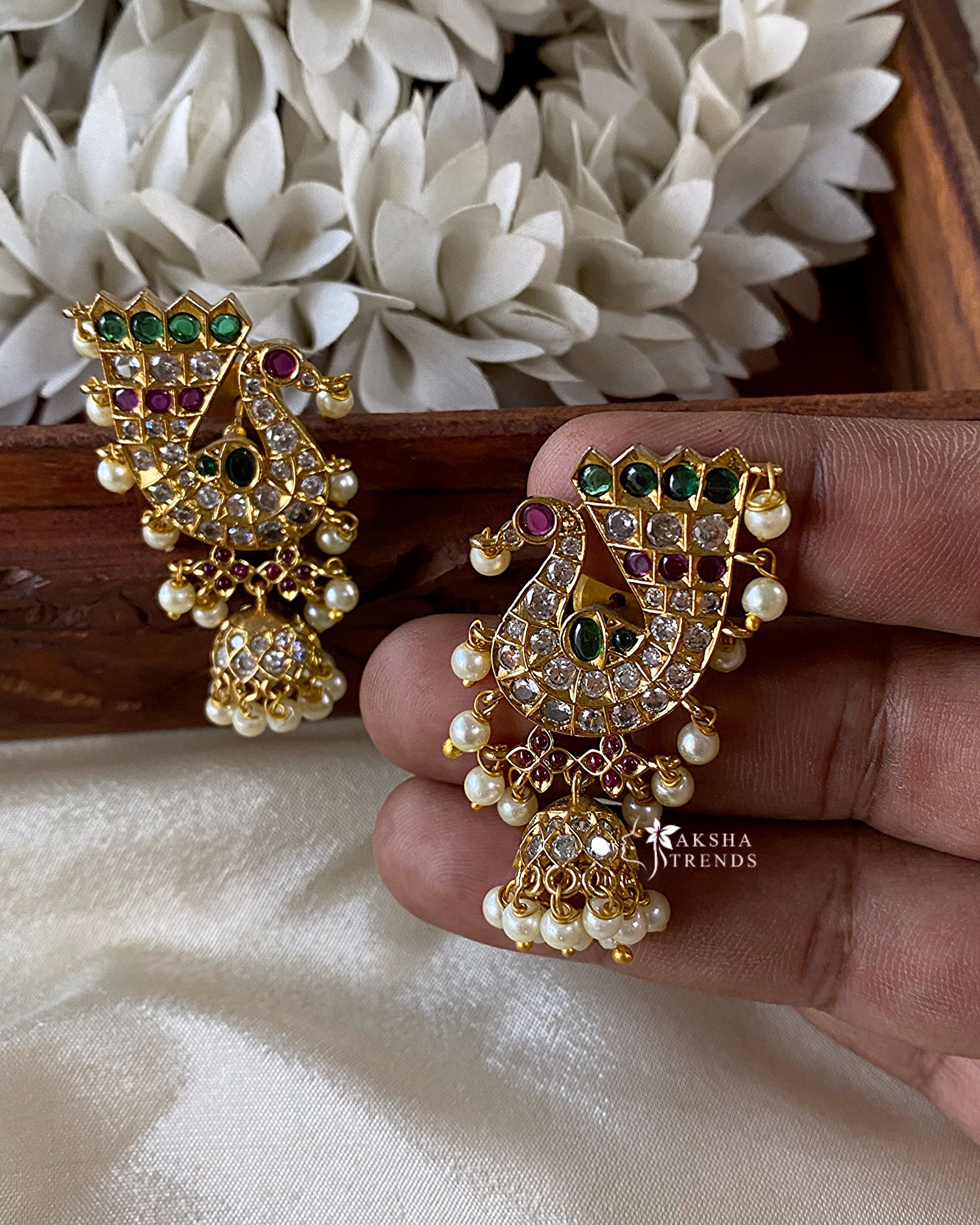 Premium peacock kemp jhumka Aksha Trends