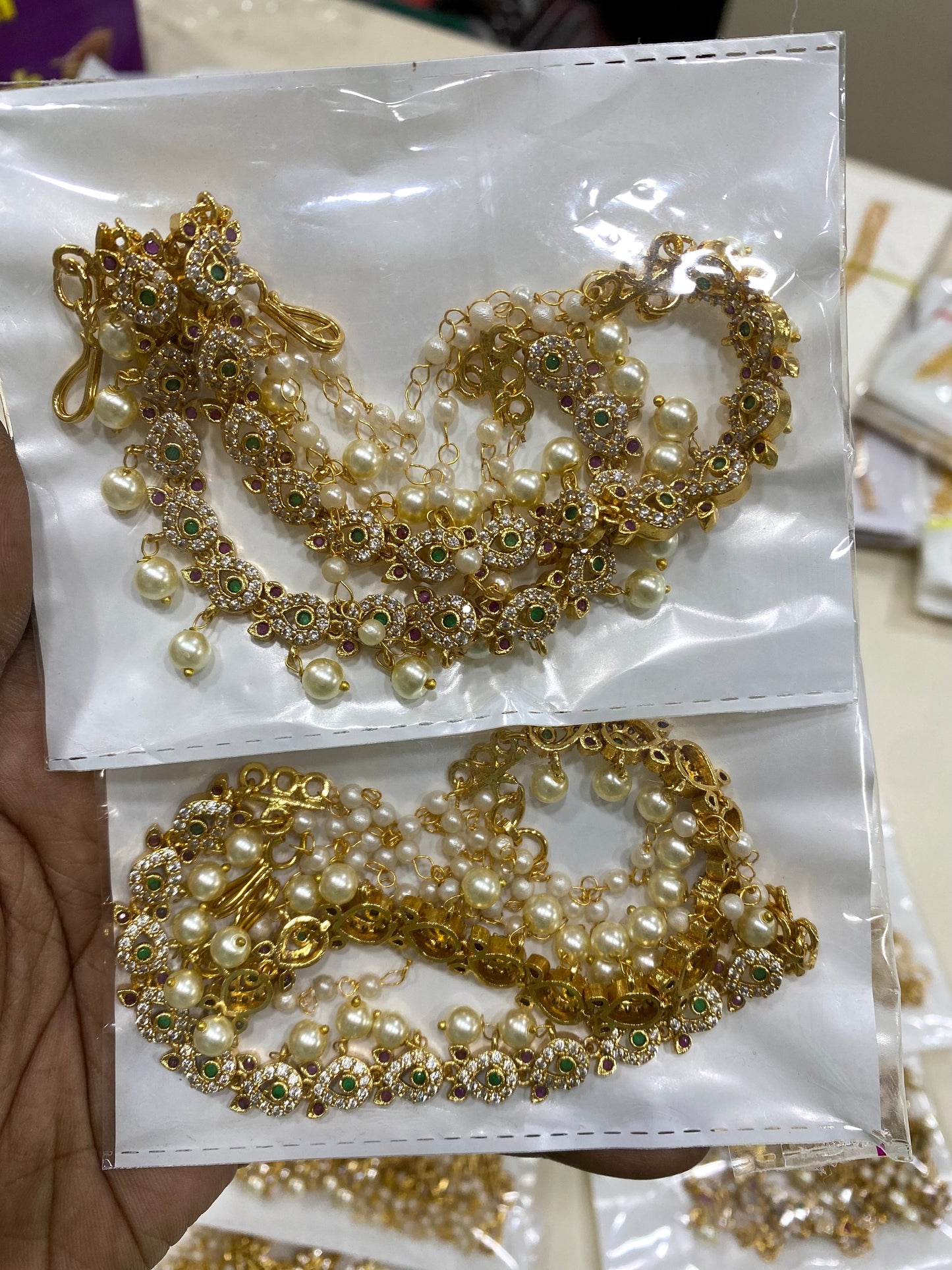 Premium diamond earchain -3 layer Aksha Trends