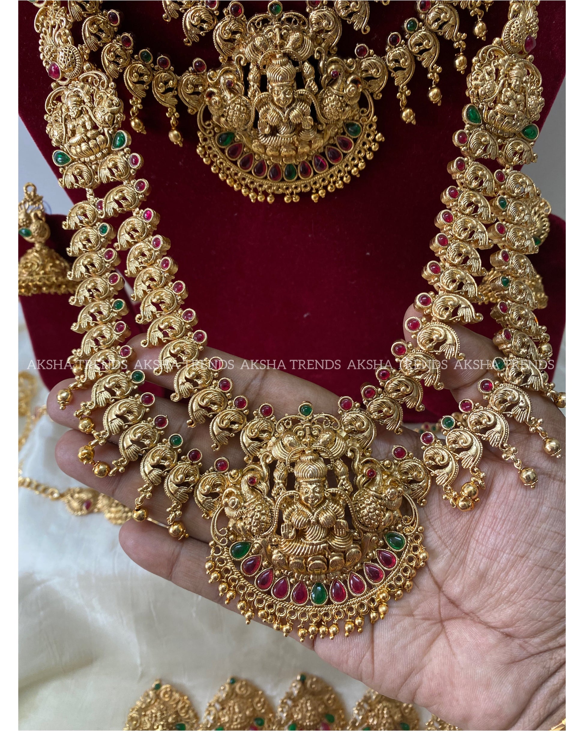 Temple golden bridal -layered design Aksha Trends