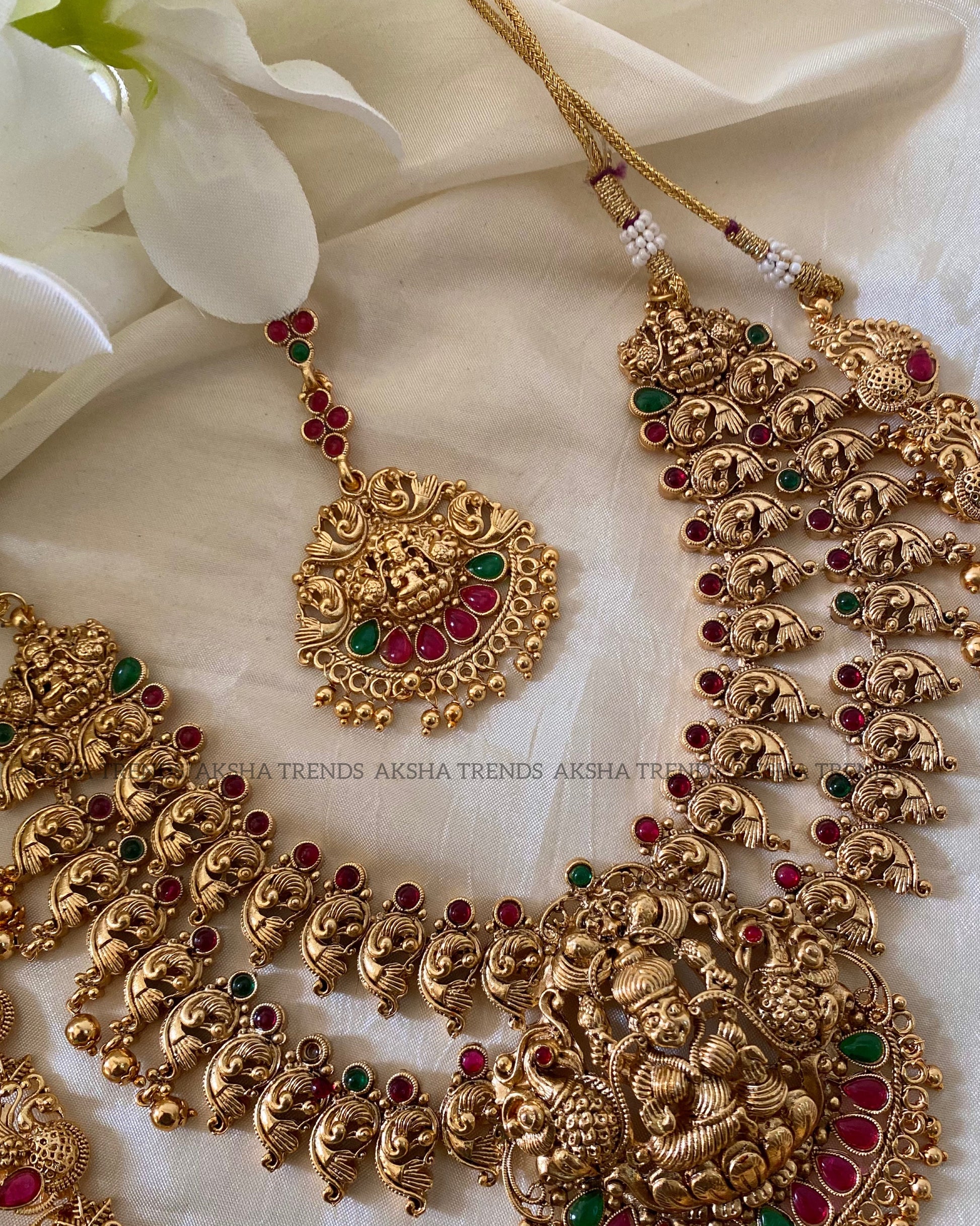 Temple golden bridal -layered design Aksha Trends