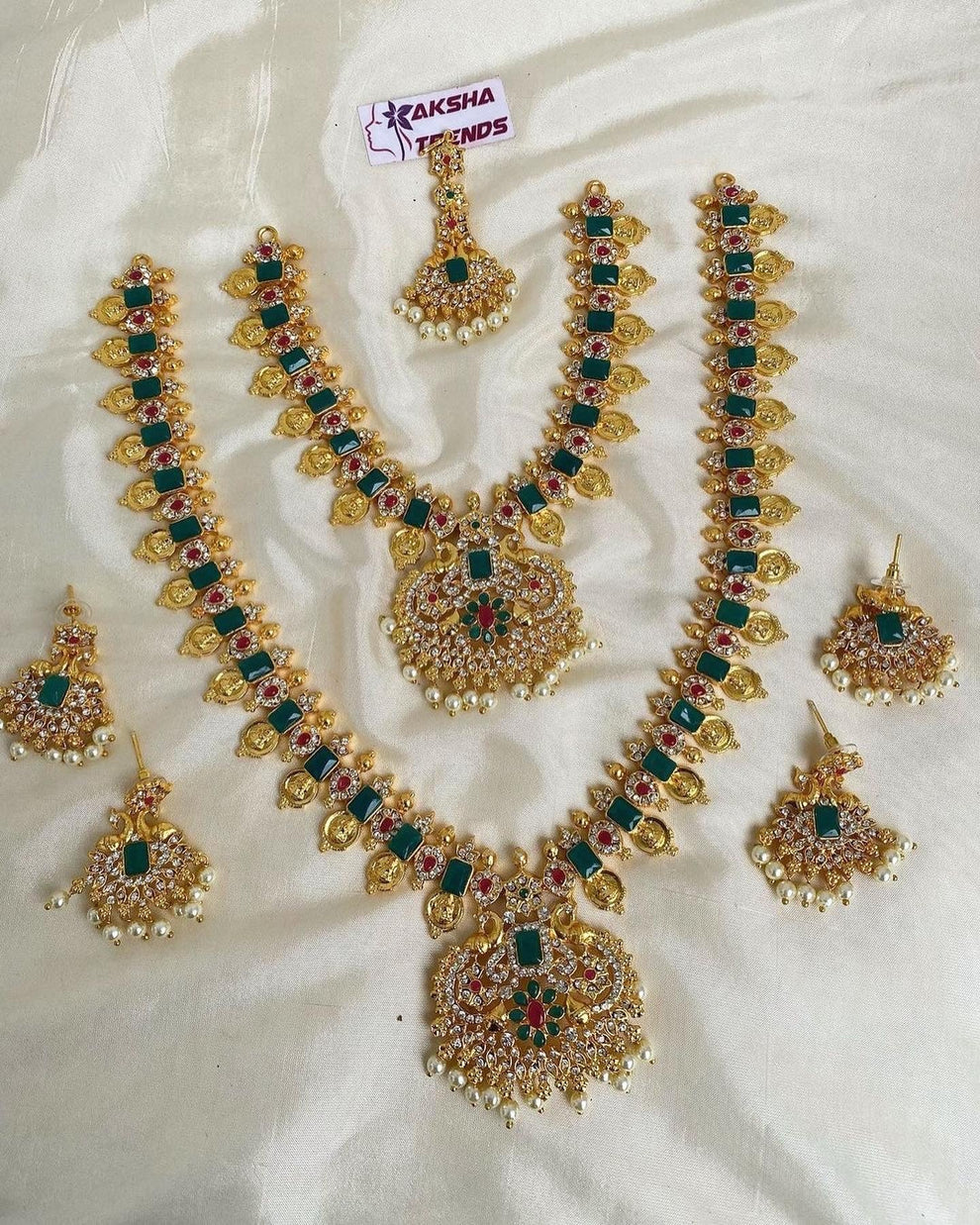 Goldpolish bridal stone combo -Green Aksha Trends 