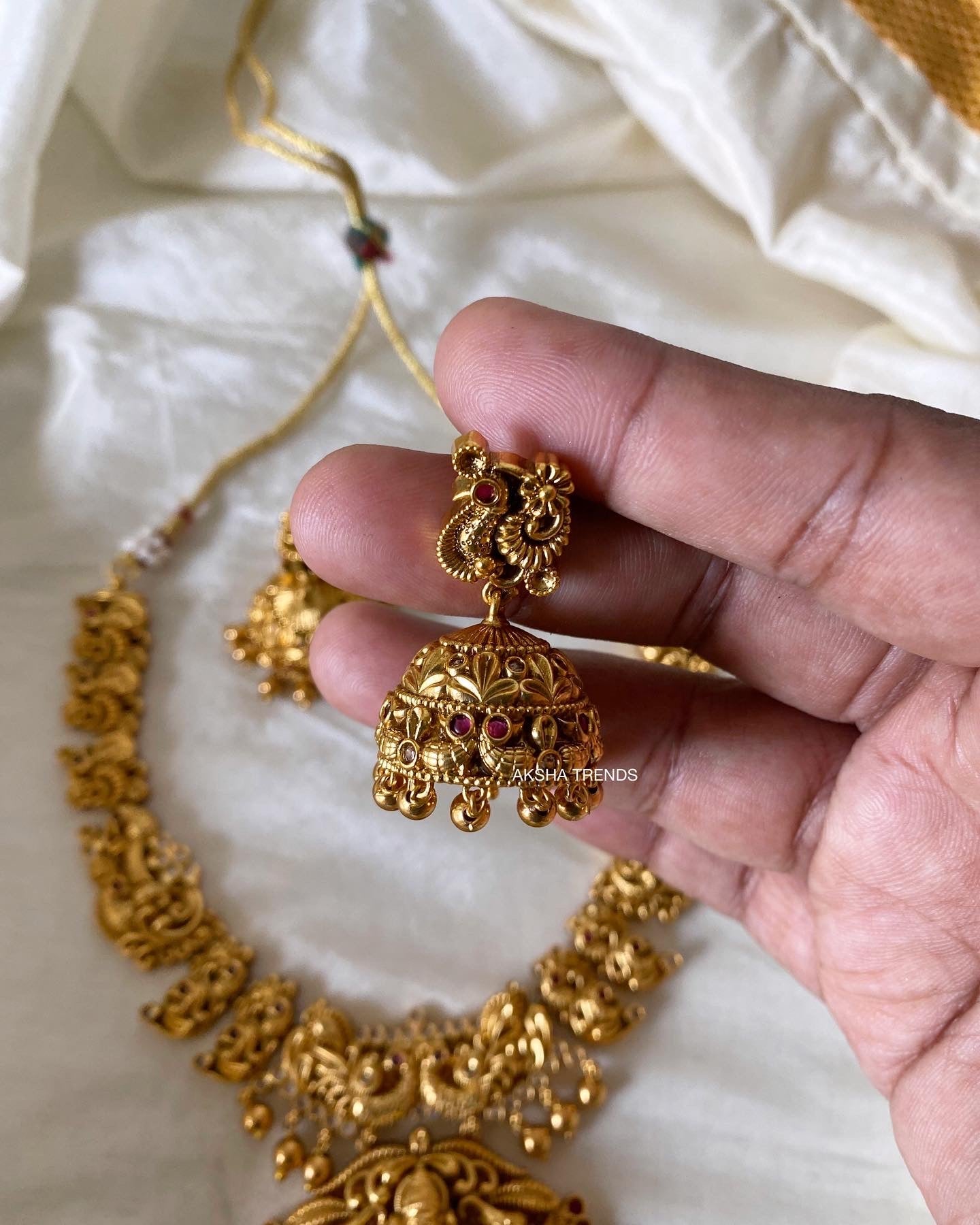 Golden Nagasi bridal necklace Aksha Trends