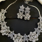 Silver flower diamond necklace Aksha Trends