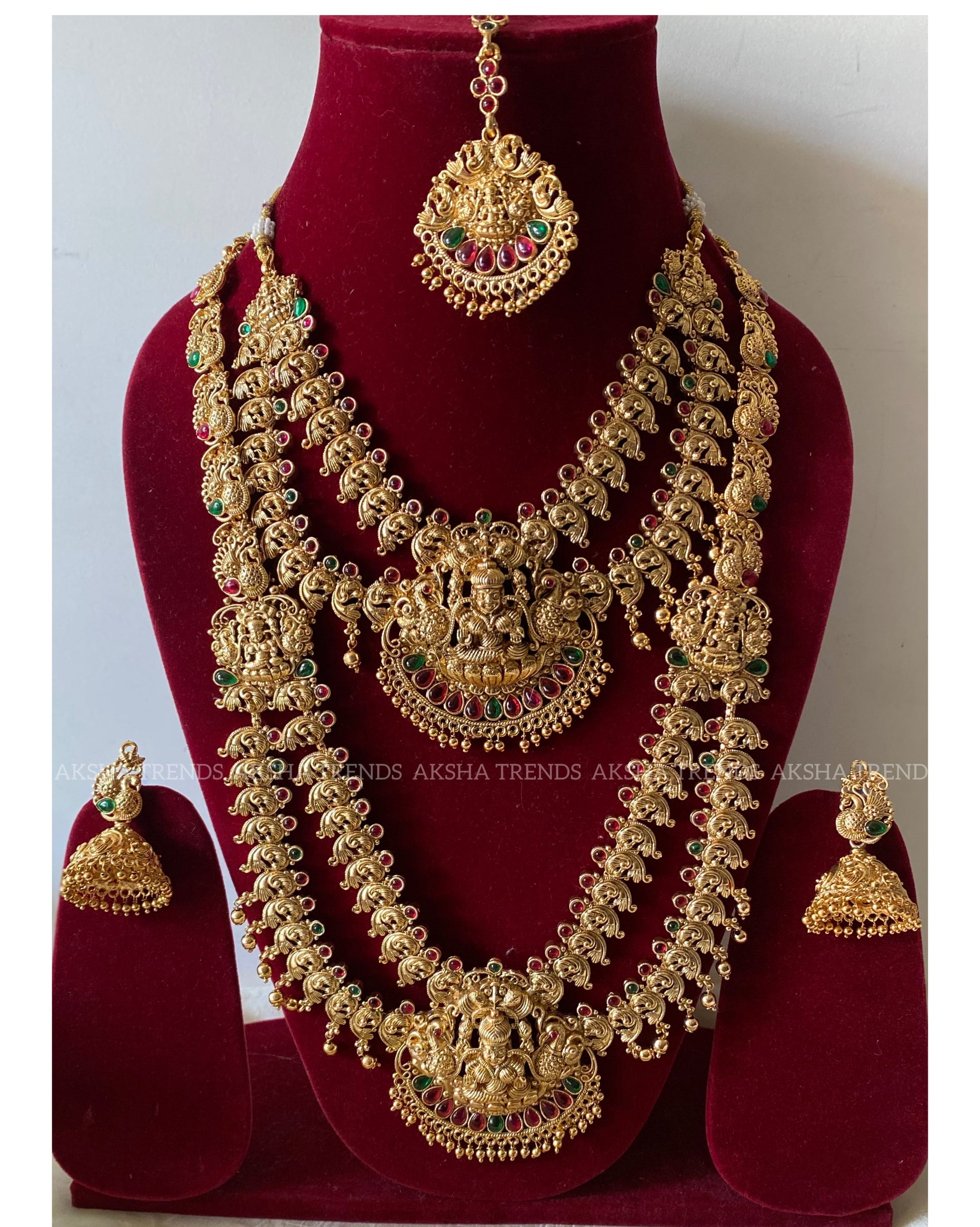 Temple golden bridal -layered design Aksha Trends
