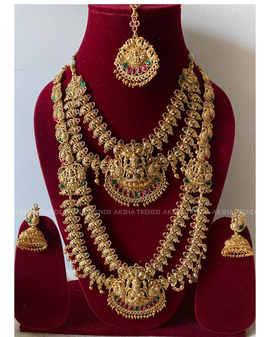 Temple golden bridal -layered design Aksha Trends