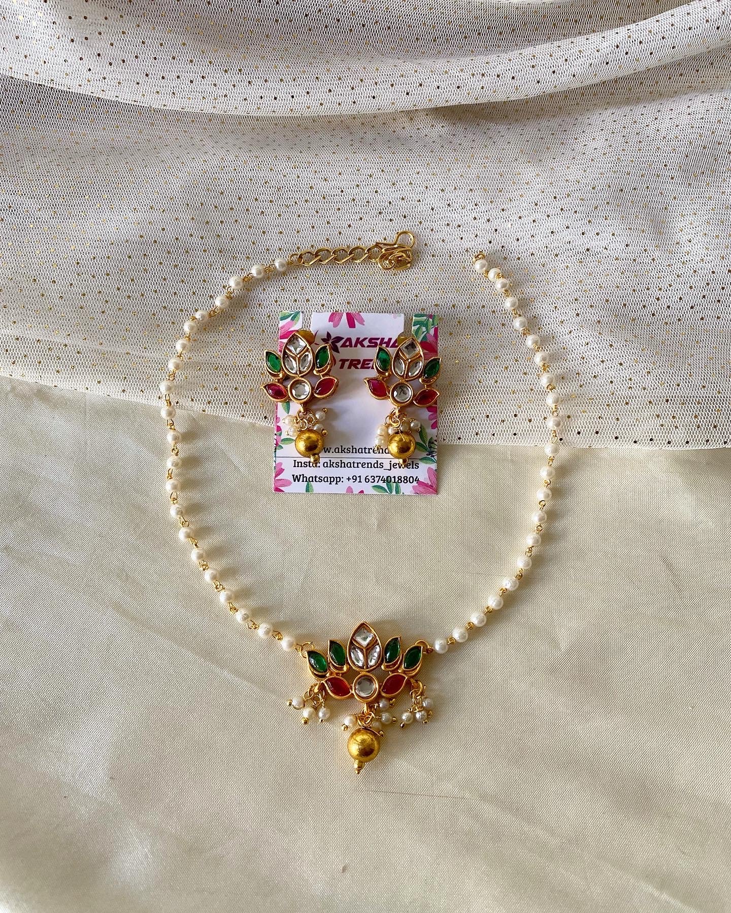 Lotus pearl set Aksha Trends