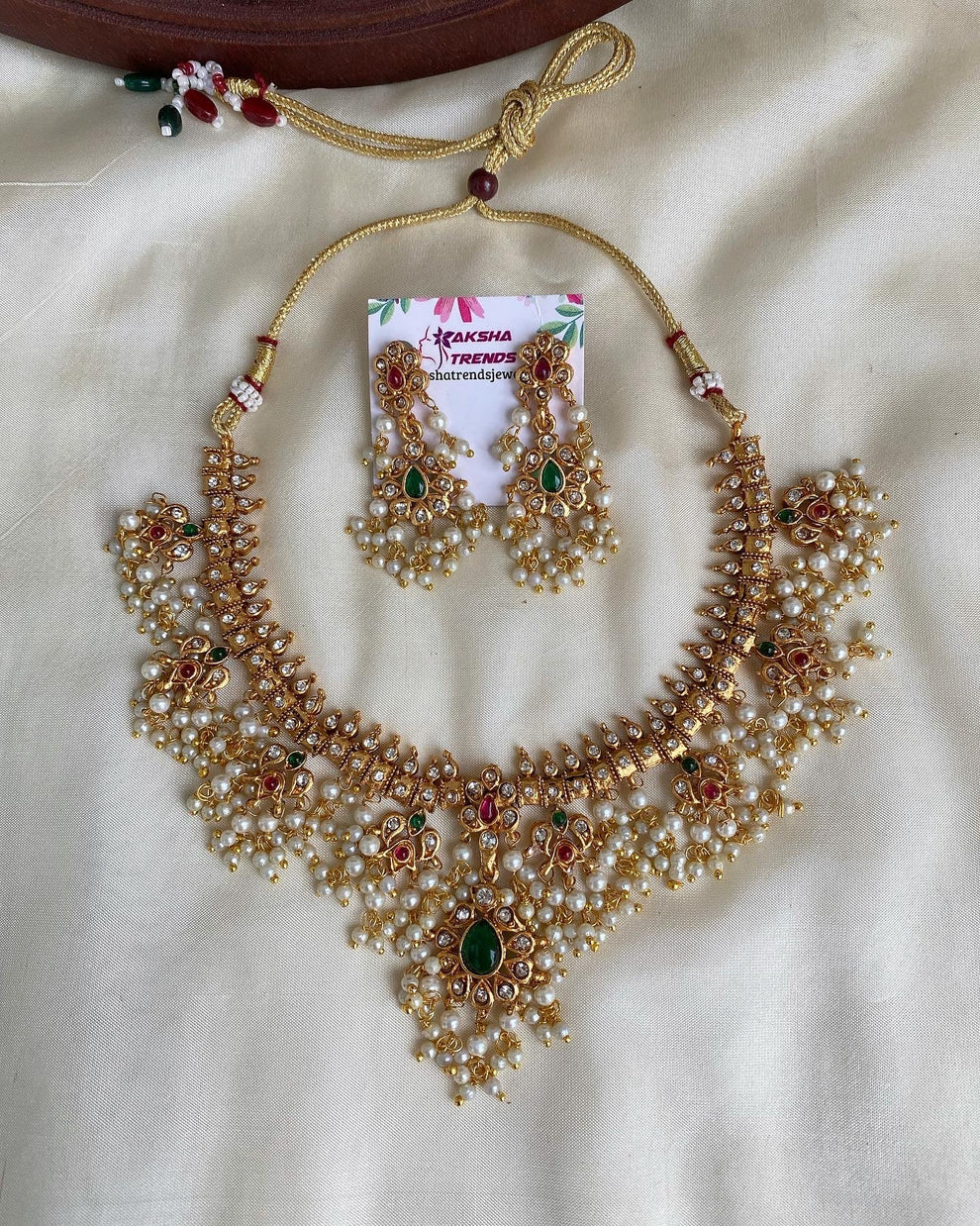 Guttapusulu golden necklace Aksha Trends 