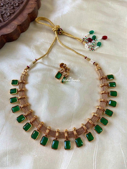Gold Stone necklace Aksha Trends