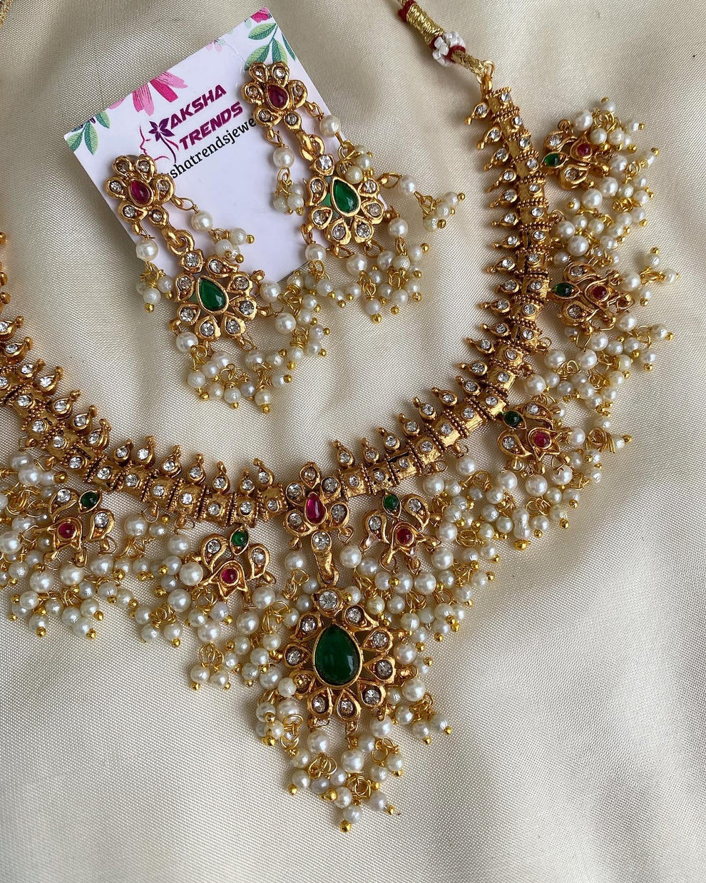 Guttapusulu golden necklace Aksha Trends 